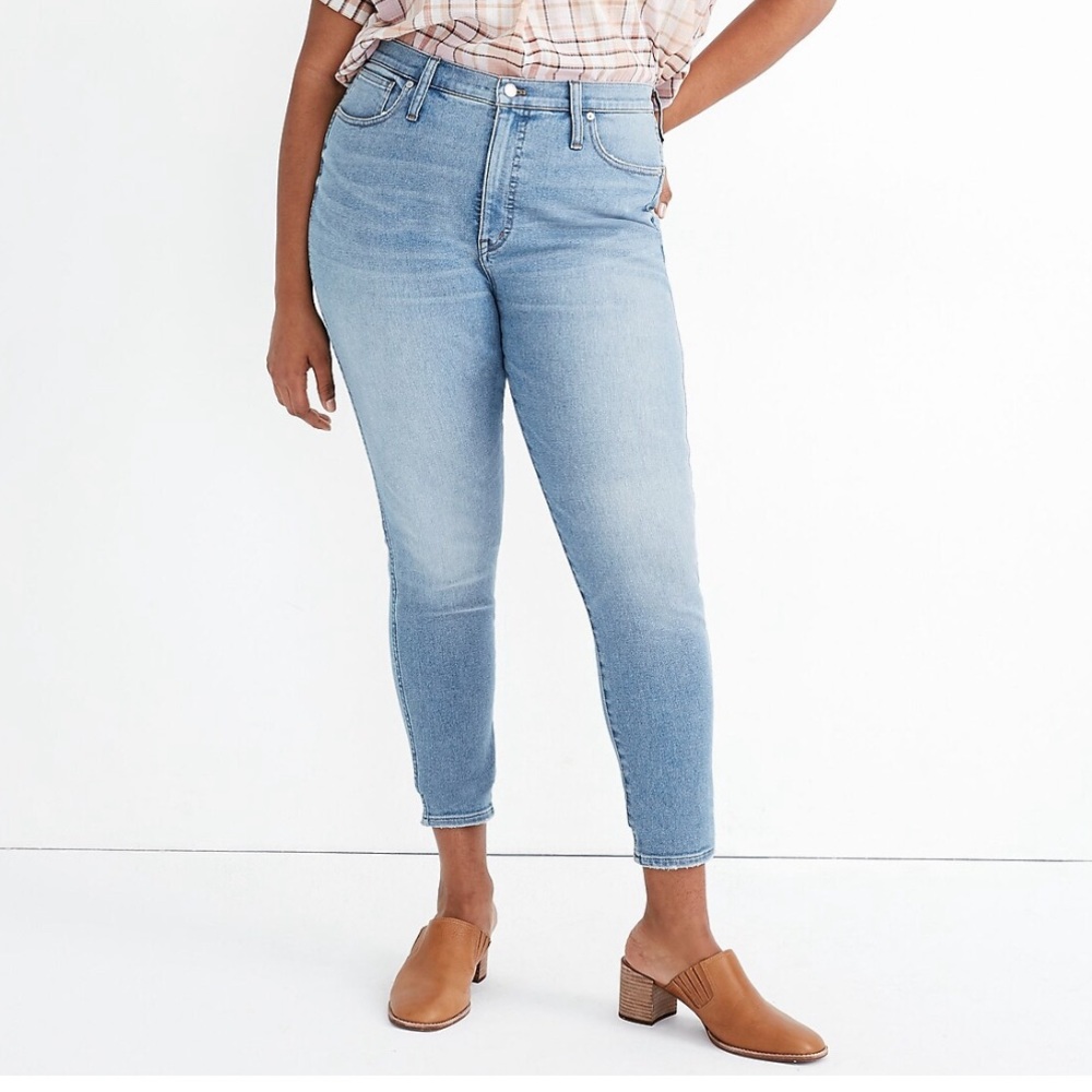 MADEWELL 10" High-Rise Skinny Crop Jeans in Horne Wash 33T